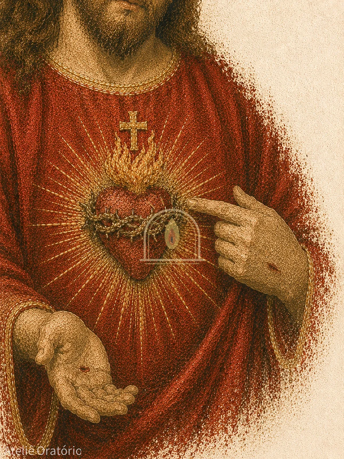 Sagrado Coração de Jesus, o coração e as mãos