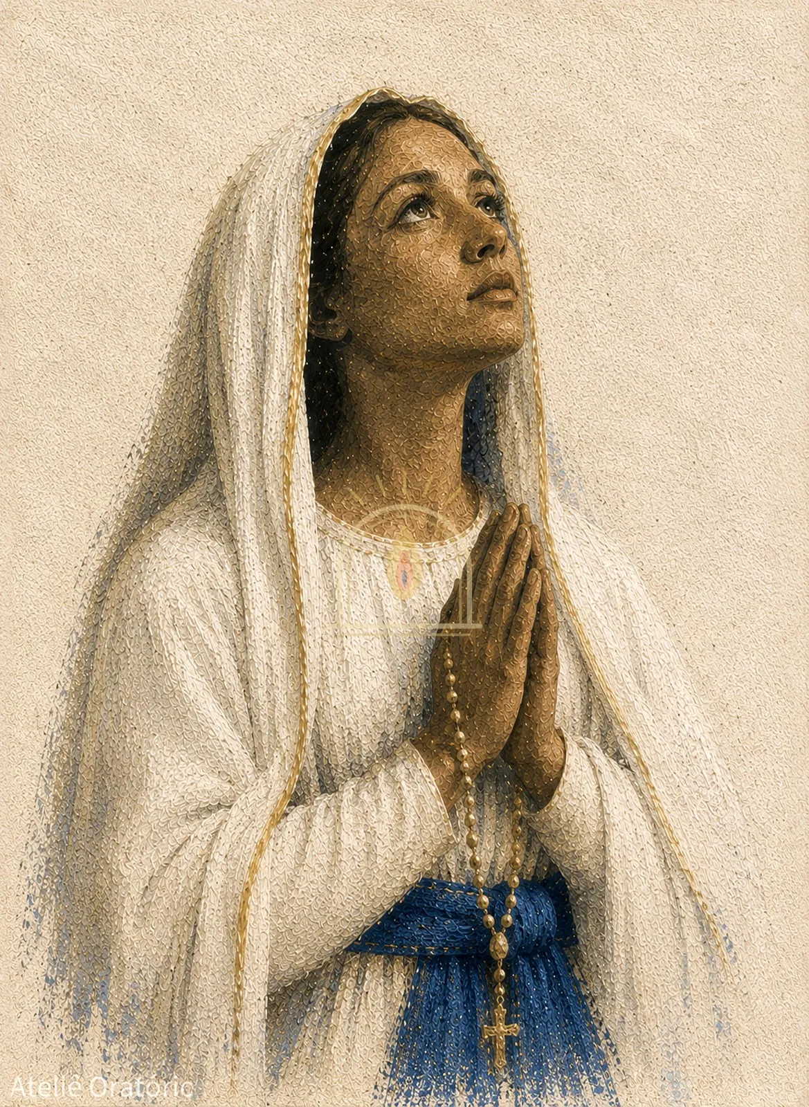 Nossa Senhora de Lourdes, o olhar erguido